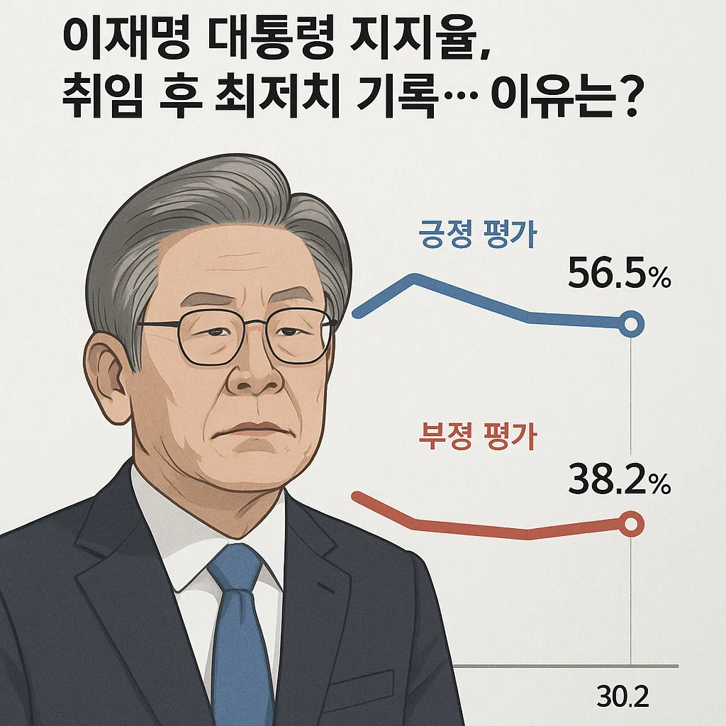 이재명 대통령 지지율, 취임 후 최저치 기록…이유는?