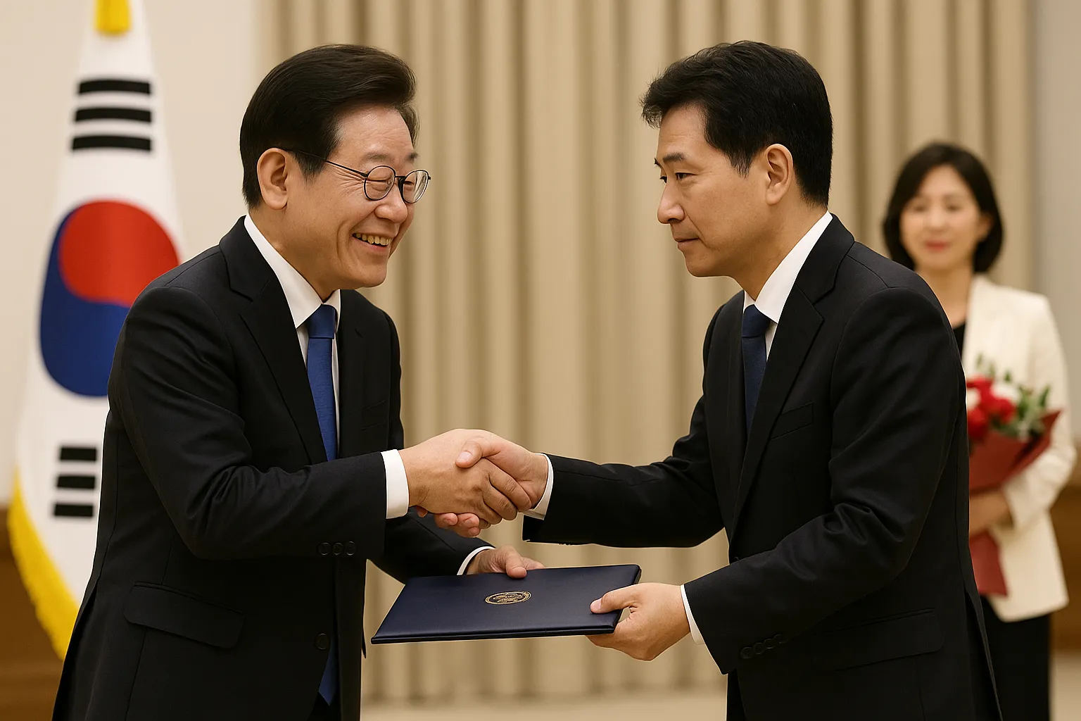 李대통령, 김민석에 임명장 건네며 “총리가 바꾸면 나라가 달라진다”
