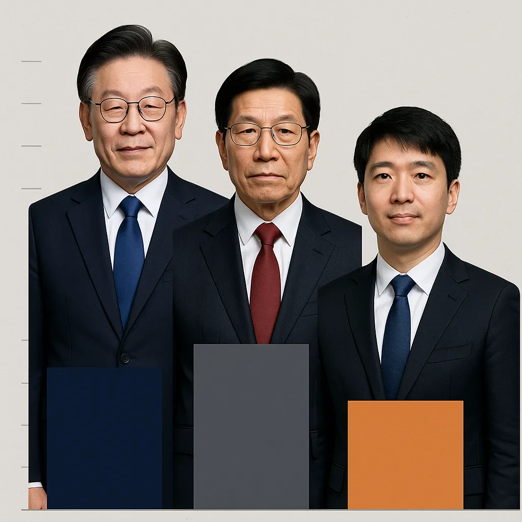급변하는 대선 구도 - 이재명·김문수·이준석 지지율 격돌