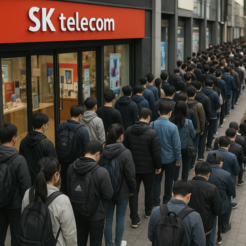 “스마트폰 0원?” SKT·KT·LGU+ ‘100만원 폭탄 지원금’…거리마다 대기줄 폭발