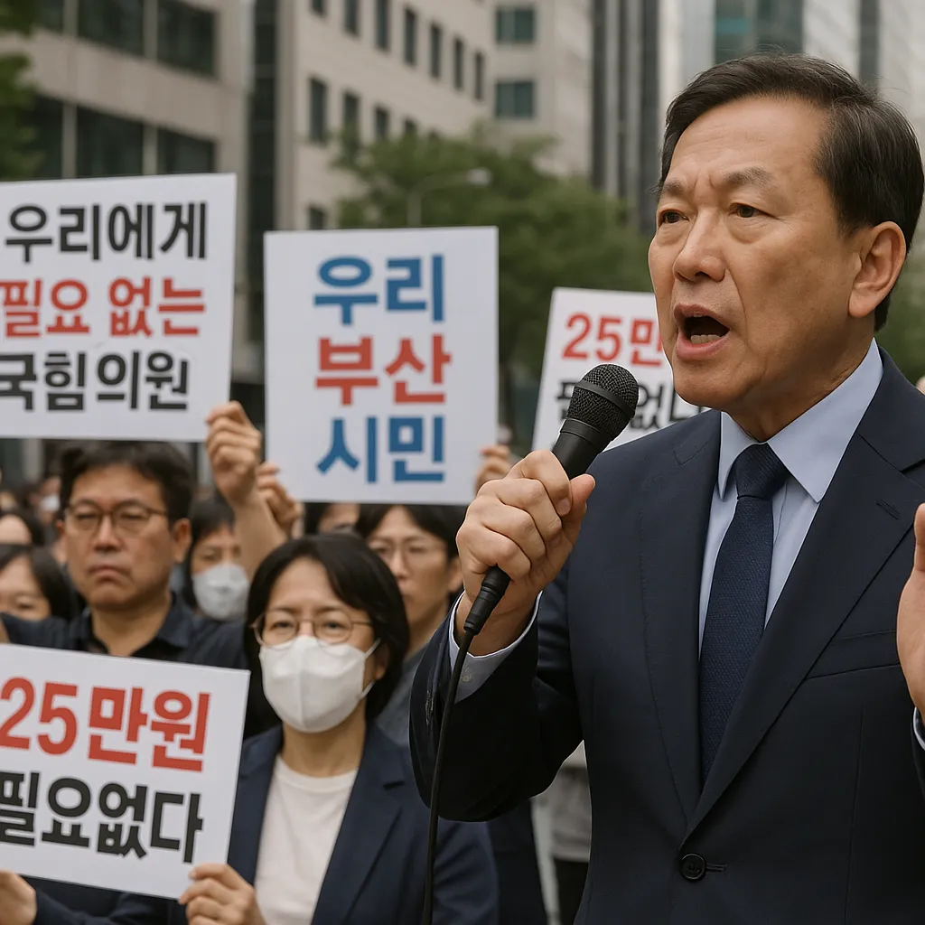 “25만원보다 산업은행” 한마디에 기름 부은 부산 민심